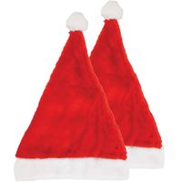 2x Kerstmutsen 29 x 42 cm voor volwassenen