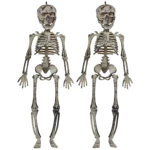 Halloween/horror thema hang decoraties - 2x - skeletten - in vergane staat - 30 cm