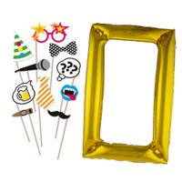 Foto prop set met frame - Verkleed accessoires - thema feest - 11-delig - photo booth spullen Foto prop set met frame - Verkleed accessoires - thema feest - 11-delig - photo booth spullen