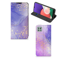 Bookcase voor Samsung Galaxy A22 5G Watercolor Paars - thumbnail