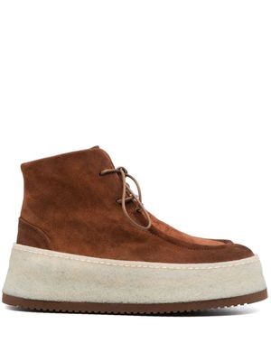 Marsèll bottines en daim à lacets - Marron