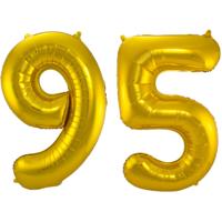 Folat Folie ballonnen - 95 jaar cijfer - goud - 86 cm - leeftijd feestartikelen - versiering