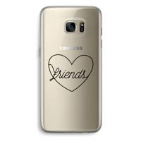 Friends heart black: Samsung Galaxy S7 Edge Transparant Hoesje