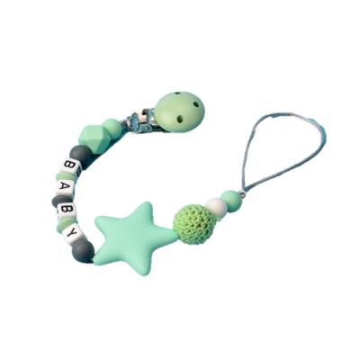 3 PC'S DIY siliconen baby fopspeen clip kleurrijke fopspeen keten (licht groen)