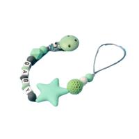 3 PC'S DIY siliconen baby fopspeen clip kleurrijke fopspeen keten (licht groen)