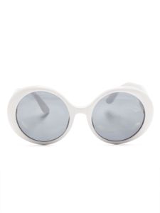 CHANEL Pre-Owned lunettes de soleil CC à monture ronde (années 1990) - Blanc