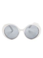 CHANEL Pre-Owned lunettes de soleil CC à monture ronde (années 1990) - Blanc