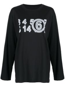 MM6 Maison Margiela t-shirt à motif Zoom Numbers - Noir