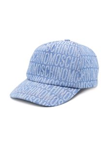 Moschino Kids casquette à logo en jacquard - Bleu