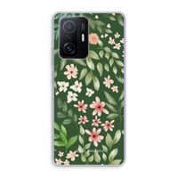 Botanical green sweet flower heaven: Xiaomi 11T Pro Transparant Hoesje