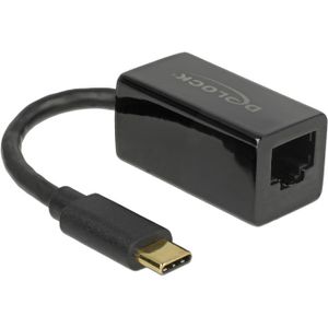 DeLOCK SuperSpeed USB-C (USB 3.1 Gen 1) male > Gigabit LAN 10/100/1000 Mbps compact adapter 0,135 meter