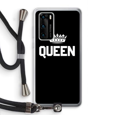 Queen zwart: Huawei P40 Transparant Hoesje met koord