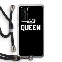 Queen zwart: Huawei P40 Transparant Hoesje met koord