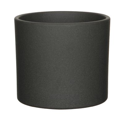 Bloempot mat donkergrijs keramiek voor kamerplant H17.5 x D19.5 cm