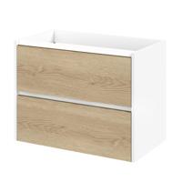 Wastafelonderkast Tiger Reverse 80 cm Naturel Eik - Mat Wit