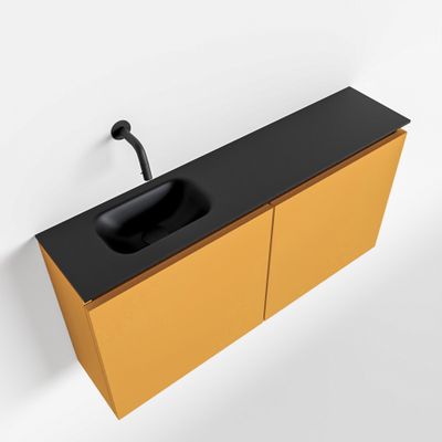 Toiletmeubel Mondiaz Ture | 100 cm | Meubelkleur Ocher | Eden wastafel Urban Links | Zonder kraangat
