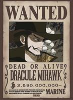 Poster One Piece - Wanted Mihawk Wano 38x52cm