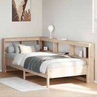 Bed met boekenkast zonder matras massief grenenhout 90x200 cm