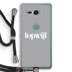 Topwijf Grijs Wit: Sony Xperia XZ2 Compact Transparant Hoesje met koord