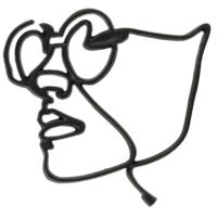 Light & Living wanddecoratie face zwart 45 cm | 4 stuks