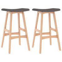 vidaXL Barkrukken 2 st stof donkergrijs - thumbnail