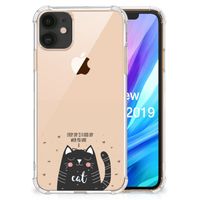 Apple iPhone 11 Stevig Bumper Hoesje Cat Good Day - thumbnail