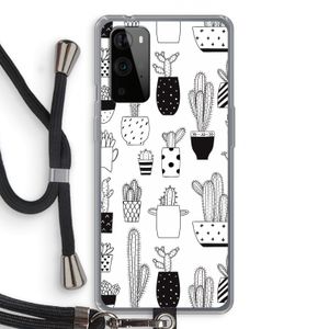 Cactusmotief: OnePlus 9 Pro Transparant Hoesje met koord
