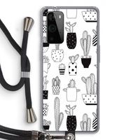 Cactusmotief: OnePlus 9 Pro Transparant Hoesje met koord