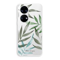 Tropical watercolor leaves: Huawei P50 Transparant Hoesje
