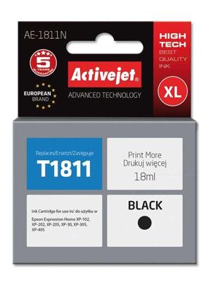 Activejet AE-1811N inkt (vervanging van Epson 18XL T1811; Supreme; 18 ml; zwart)