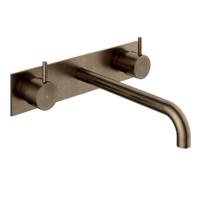 Hotbath Cobber - Wastafelmengkraan - zonder Waste - Laag - Bruin - Inbouw - Messing - V08