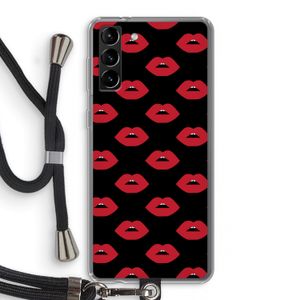 Lips: Samsung Galaxy S21 Plus Transparant Hoesje met koord