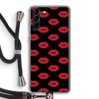 Lips: Samsung Galaxy S21 Plus Transparant Hoesje met koord