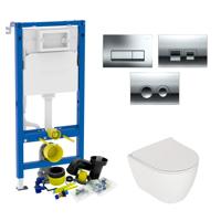 Geberit UP100 Toiletset set64 Plieger Lima met Delta drukplaat