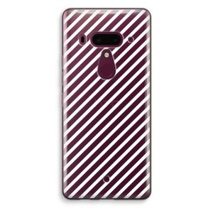 Strepen zwart-wit: HTC U12+ Transparant Hoesje