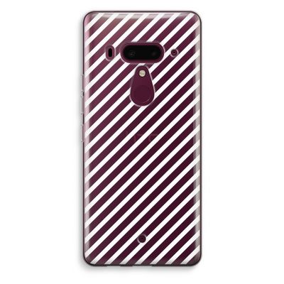 Strepen zwart-wit: HTC U12+ Transparant Hoesje