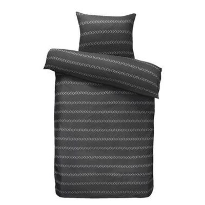 Dekbedovertrek Andor grafisch - antracietkleur/wit - 140x220 cm
