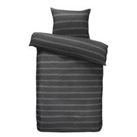 Dekbedovertrek Andor grafisch - antracietkleur/wit - 140x220 cm