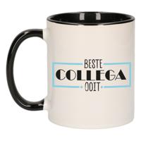 Cadeau mok voor collega - beste collega ooit - zwart - keramiek - 300 ml