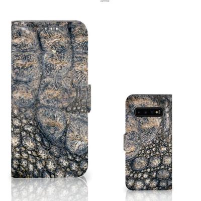 Samsung Galaxy S10 Plus | Telefoonhoesje | Met pasjeshouder | Krokodillenprint