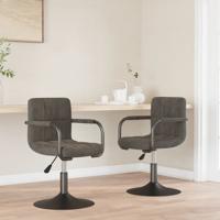 Eetkamerstoelen draaibaar 2 st fluweel donkergrijs