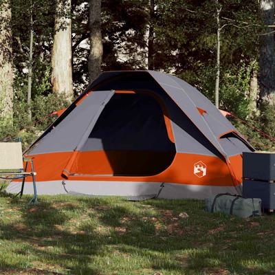 VidaXL Koepeltent 2-persoons waterdicht grijs en oranje