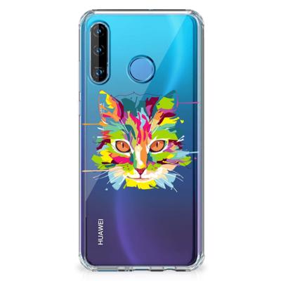 Huawei P30 Lite Stevig | Bumper Hoesje | Cat Color Huawei P30 Lite Stevig | Bumper Hoesje | Cat Color