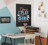 I play like a girl voetbal poster