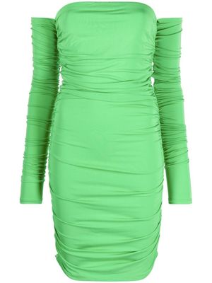 THE ANDAMANE robe drapée à épaules dénudées - Vert