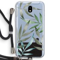 Tropical watercolor leaves: Samsung Galaxy J5 (2017) Transparant Hoesje met koord