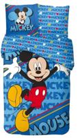 Mickey Mouse Dekbedovertrek blauw Eenpersoons - 140 x 200 cm - Katoen