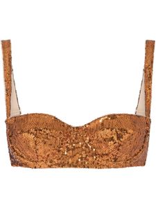 Dolce & Gabbana soutien-gorge brodé de sequins - Orange