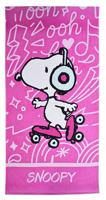 Snoopy handdoek 70 x 140 cm roze