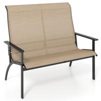 Tuinbank Weerbestendige Balkontank met Hoge Rugleuning & Armleuningen 2-Zits Zitbank tot 400 kg Belastbaar 120 x 81 x 106 cm
